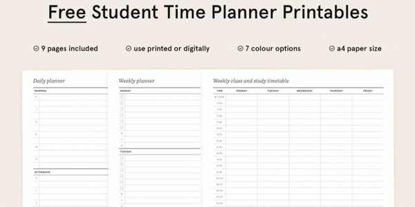 student planner printable free