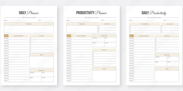 daily planner template for productivity